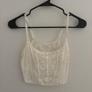White Lace Crop Top